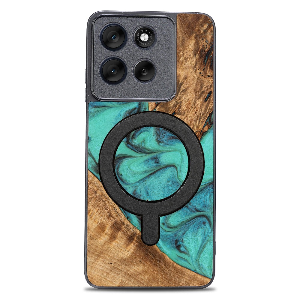 Etui Bewood Unique do Motorola G56 5G - Turquoise z MagSafe (1)