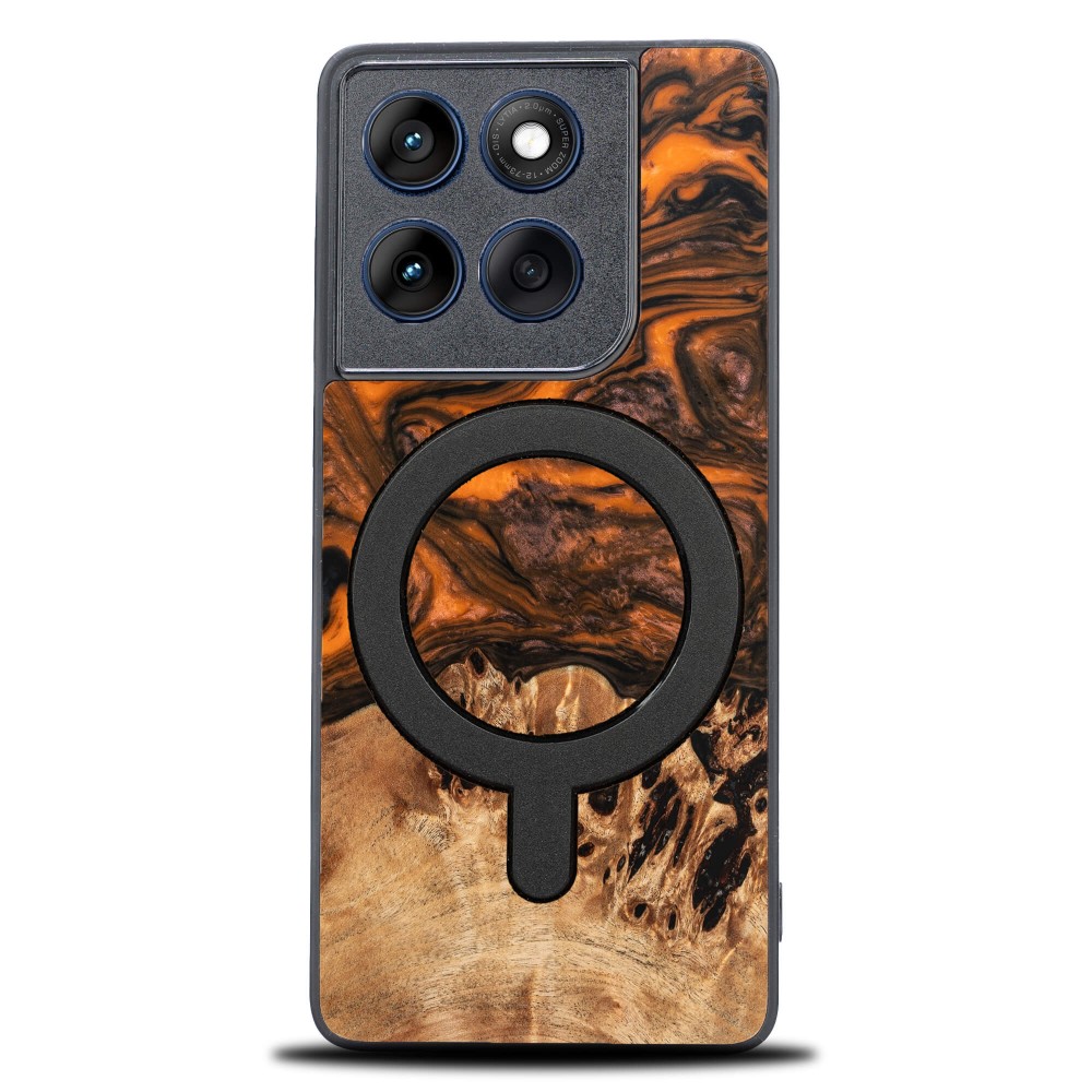 Bewood Resin Case for Motorole Edge 70 - Orange with MagSafe (1)