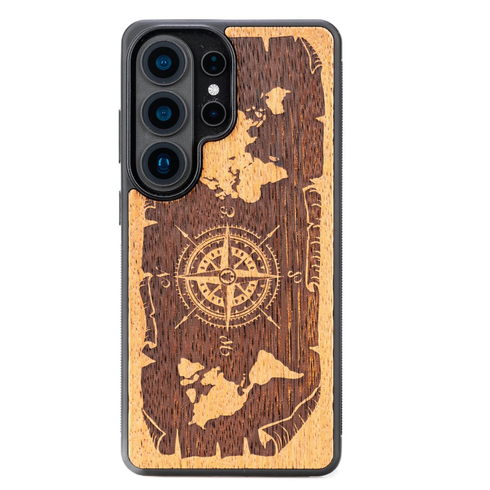 Drewniane Etui Bewood do Samsung Galaxy S26 Ultra RÓŻA WIATRÓW MERBAU (1)