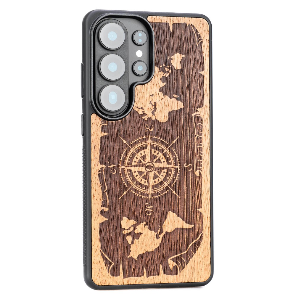 Drewniane Etui Bewood do Samsung Galaxy S26 Ultra RÓŻA WIATRÓW MERBAU (2)
