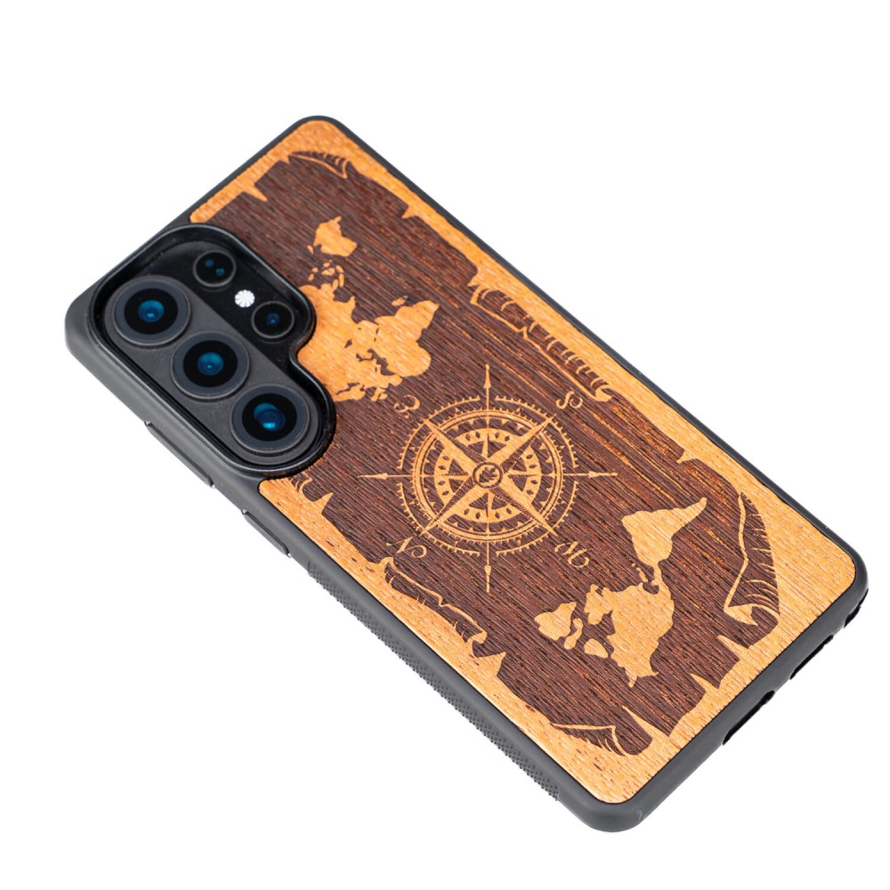 Drewniane Etui Bewood do Samsung Galaxy S26 Ultra RÓŻA WIATRÓW MERBAU (3)