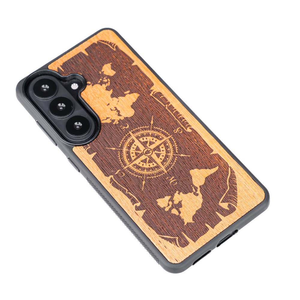 Drewniane Etui Bewood do Samsung Galaxy S26 RÓŻA WIATRÓW MERBAU (3)