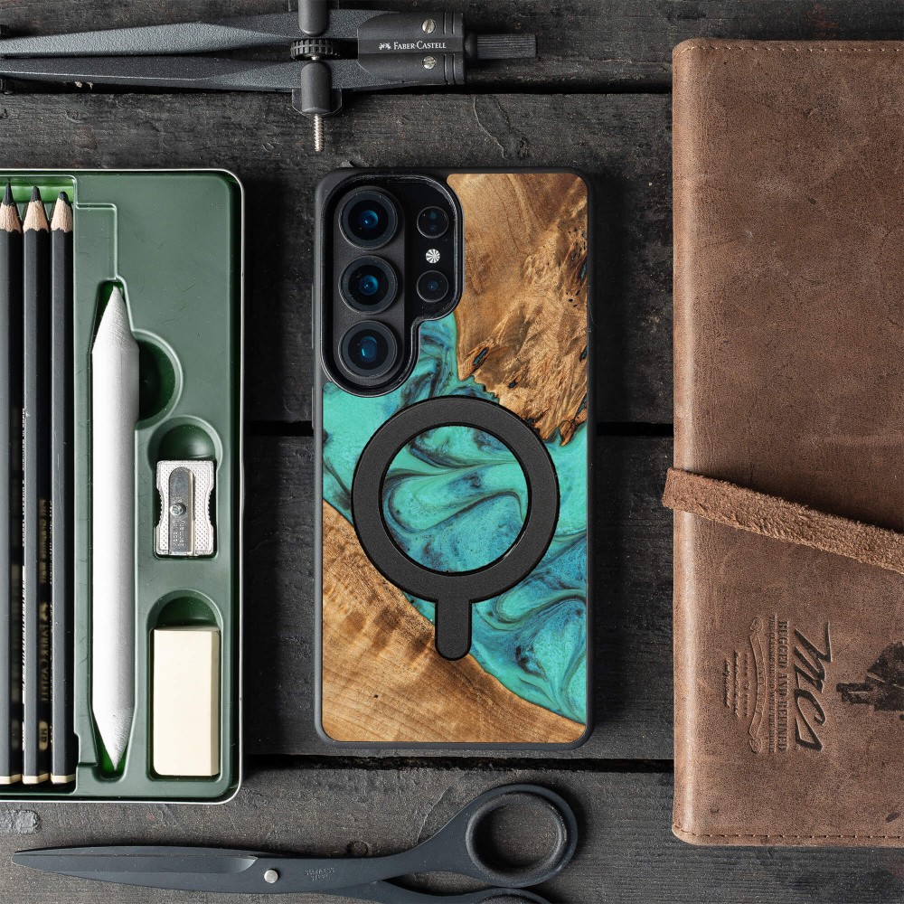Bewood Resin Case for Samsung Galaxy S26 Ultra - Turquoise with MagSafe (3)