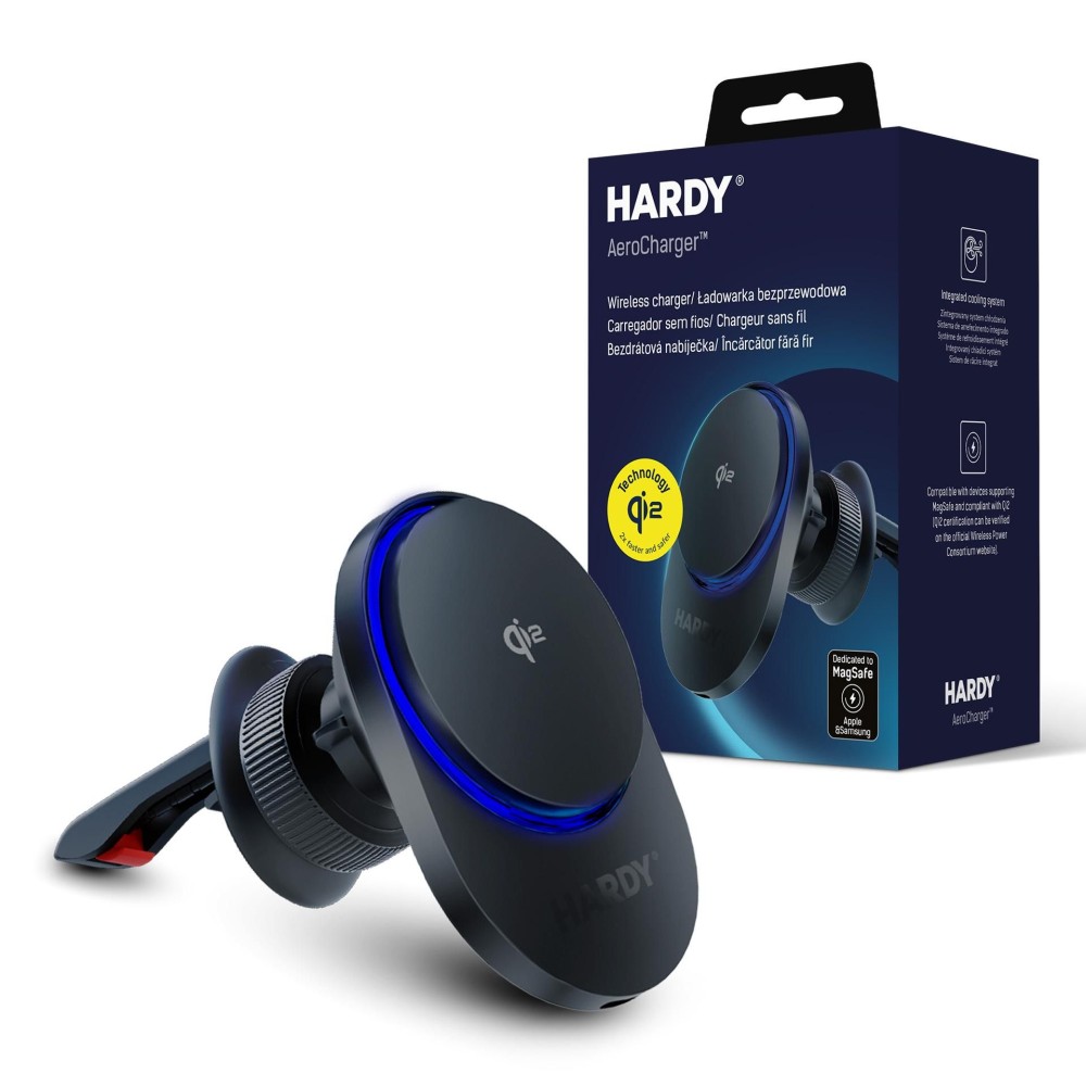 Uchwyt samochodowy / ładowarka indukcyjna 3mk Hardy AeroCharger 15W MPP Qi2 Black (1)