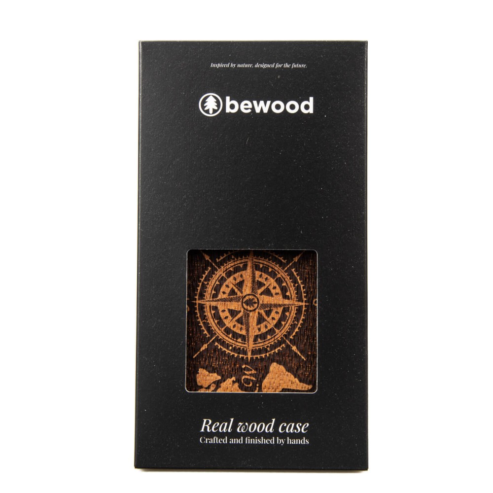 Drewniane Etui Bewood do Xiaomi Redmi Note 15 Pro Plus 5G RÓŻA WIATRÓW MERBAU (4)
