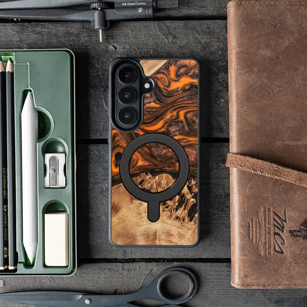 Etui Bewood Unique do Samsung Galaxy A57 5G - Orange z MagSafe (3)