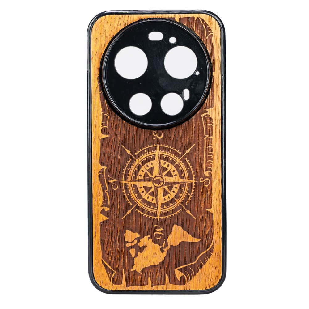 Drewniane Etui Bewood do Xiaomi 17 Ultra RÓŻA WIATRÓW MERBAU (1)