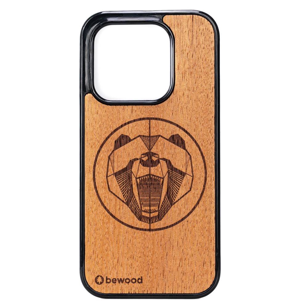 Drewniane Etui Bewood do Xiaomi 17 NIEDŹWIEDŹ MERBAU (1)