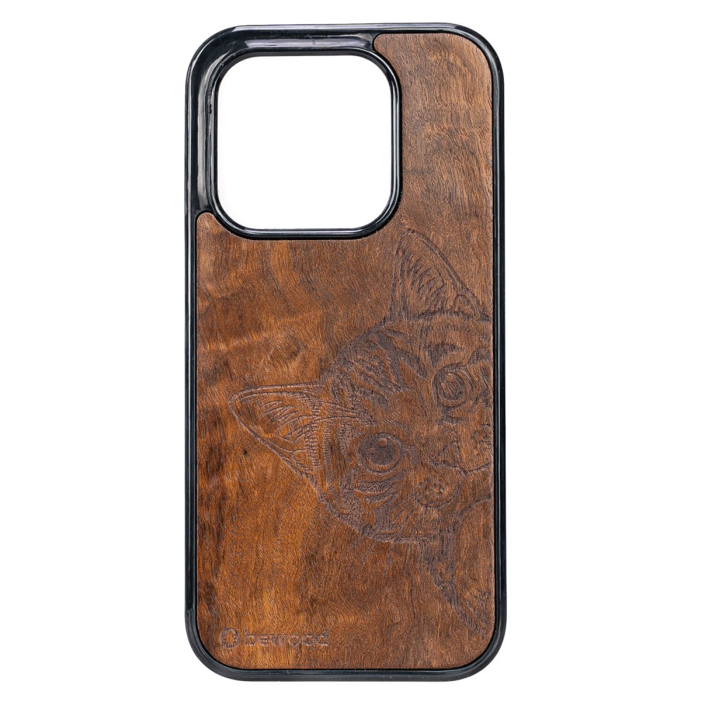 Drewniane Etui Bewood do Xiaomi 17 CAT LOVER IMBUIA (1)