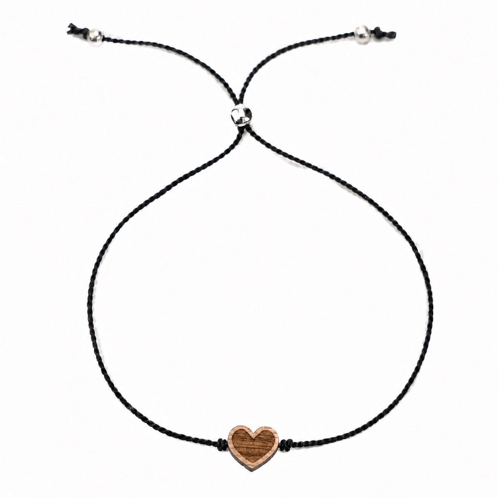 Bewood Happiness Bracelet – Heart – Black (1)