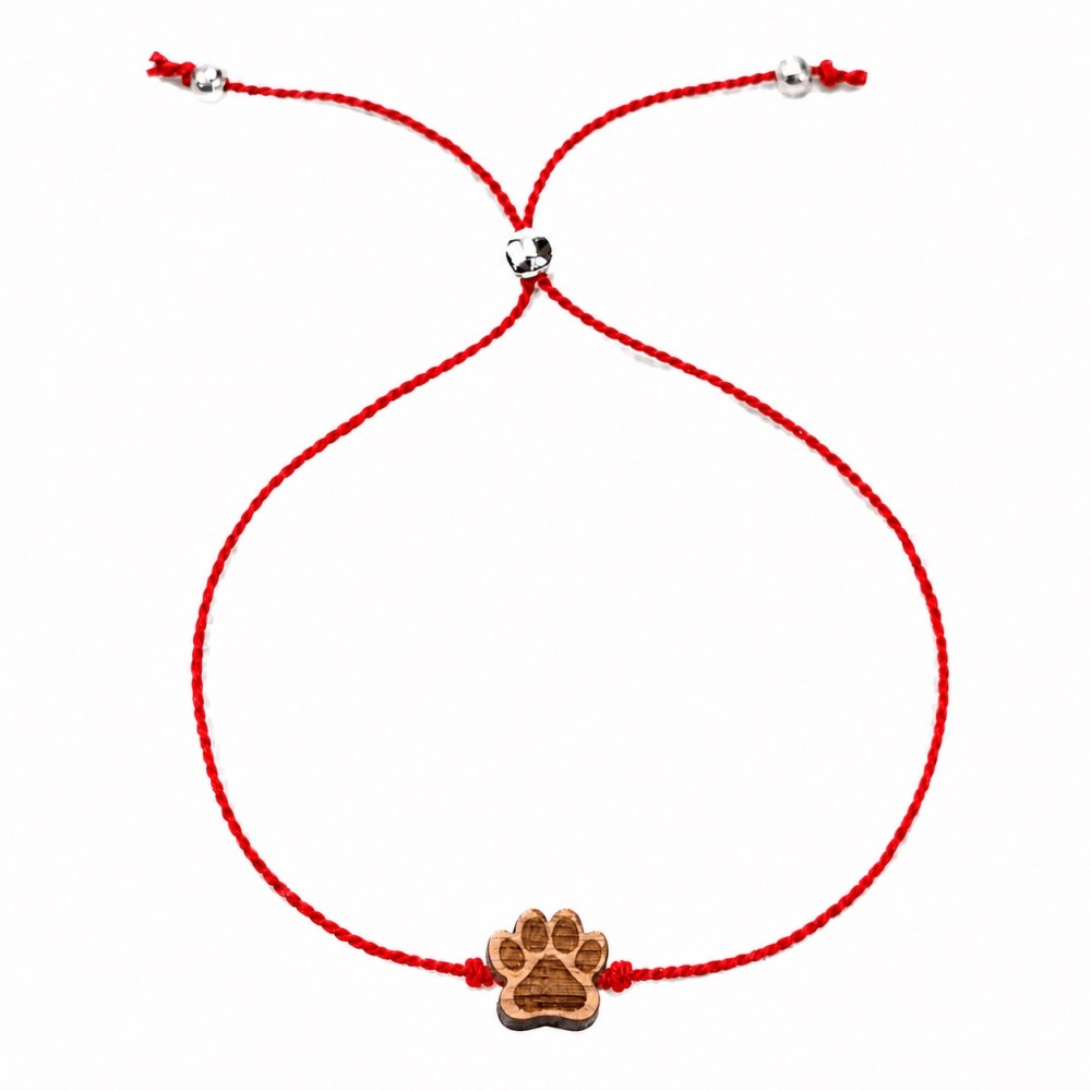 Bewood Happiness Bracelet – Paw – Red (1)