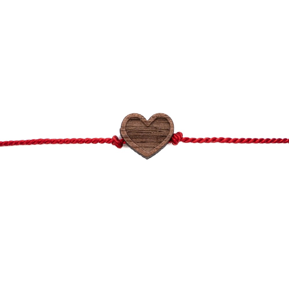 Bewood Happiness Bracelet – Heart - Red (2)