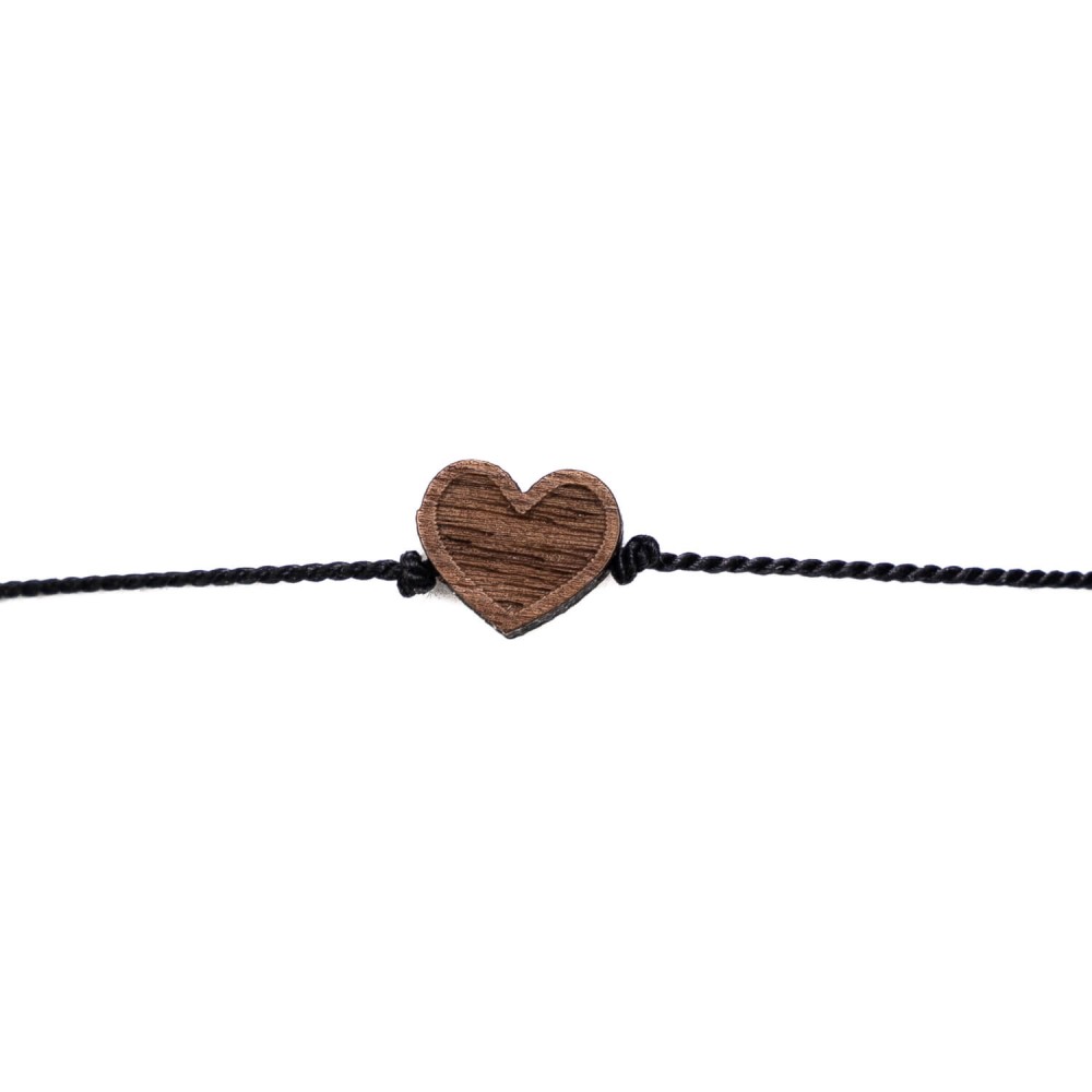 Bewood Happiness Bracelet – Heart – Black (2)