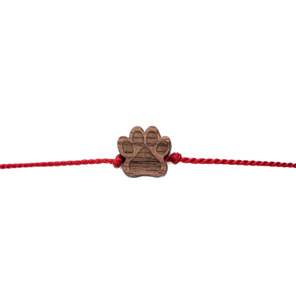 Bewood Happiness Bracelet – Paw – Red (2)