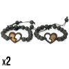 Picture for: Wooden Bracelet Hearts Merbau Stone (Set of 2 items)