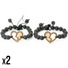 mini: Wooden Bracelet Hearts Anigre Stone (Set of 2 items) (1)