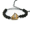 mini: Wooden Bracelet Sail Boat Anigre Stone (1)