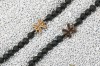 mini: Drewniana bransoletka Znak Zodiaku - Ryby - Merbau Kamień Wulkaniczny (2)