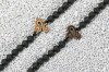mini: Drewniana bransoletka Znak Zodiaku - Lew - Merbau Kamień Wulkaniczny (2)