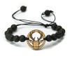 mini: Wooden Bracelet Deer Geometric Anigre Stone (1)