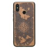mini: Drewniane Etui Xiaomi Mi 8 RÓŻA WIATRÓW MERBAU (1)