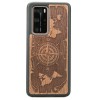 mini: Drewniane Etui Huawei P40 Pro RÓŻA WIATRÓW MERBAU (1)