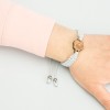 mini: Wooden Bracelet Lady Geometric Rose Anigre Cotton (3)