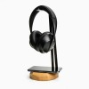 mini: Wood Headphone Stand with QI Charger 15W - Black - Oak (10)