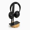 mini: Wood Headphone Stand with QI Charger 15W - Black - Oak (14)