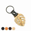 mini: Wooden Keychain Leather Monstera Anigre (1)