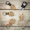 mini: Wooden Keychain Leather Monstera Anigre (3)
