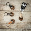 mini: Drewniany Brelok Leather Jeleń Geometryczny Merbau (3)