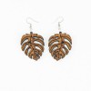 mini: Wooden earrings MONSTERA Merbau (1)
