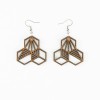 mini: Wooden earrings HONEYCOMB Merbau (1)