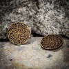 mini: Wooden earrings GEOMETRIC CIRCLE Anigre (2)