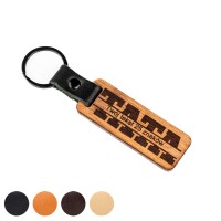 mini: Drewniany Personalizowany Brelok Leather - Tata (1)