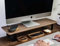 mini: Monitor Stand Desk Shelf Bewood - Black - Walnut - Short (6)