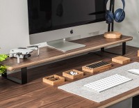 mini: Monitor Stand Desk Shelf Bewood - Black - Walnut - Long (6)