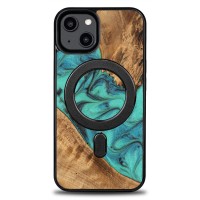 mini: Etui Bewood Unique na iPhone 14 - Turquoise z MagSafe (1)