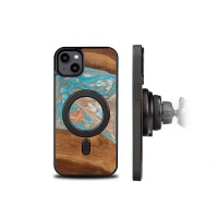 mini: Etui Bewood Unique na iPhone 14 Plus - Planets - Saturn z MagSafe (2)