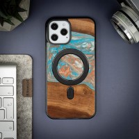 mini: Etui Bewood Unique na iPhone 12 Pro Max - Planets - Saturn z MagSafe (3)