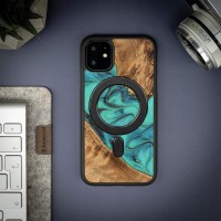 mini: Etui Bewood Unique na iPhone 11 - Turquoise z MagSafe (3)