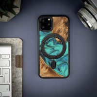 mini: Etui Bewood Unique na iPhone 11 Pro - Turquoise z MagSafe (3)