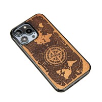 mini: Drewniane Etui Bewood do iPhone 15 Pro Max RÓŻA WIATRÓW MERBAU (2)