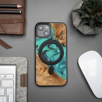 mini: Bewood Resin Case - iPhone 15 - Turquoise - MagSafe (3)