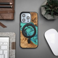 mini: Bewood Resin Case - iPhone 15 Pro - Turquoise - MagSafe (3)