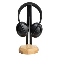 mini: Wood Headphone Stand with QI Charger 15W - Black - Oak (3)