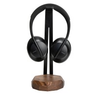 mini: Stojak na słuchawki Bewood z Ładowarką QI 15W - Black - Orzech (3)