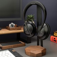 mini: Stojak na słuchawki Bewood Geometryczny - Black - Orzech (6)