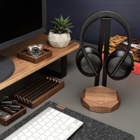 mini: Stojak na słuchawki Bewood Geometryczny - Black - Orzech (7)